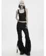 Punk Rave Black Gothic Grunge Decadent Cropped Top for Women
