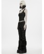 Punk Rave Black Gothic Grunge Decadent Cropped Top for Women