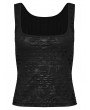 Punk Rave Black Gothic Grunge Decadent Cropped Top for Women