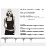 Punk Rave Black Gothic Grunge Decadent Cropped Top for Women