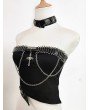 Black Gothic Punk Women's Tube Top with Choker