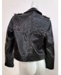 Black Gothic Punk Skull Spike Studded Jacket for Women
