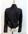 Black Gothic Punk Studded Slim Fit Jacket for Women