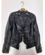 Black Gothic Punk Skull Rivets Unisex Leather Jacket