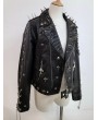 Black Gothic Punk Skull Spike Studded Jacket for Women
