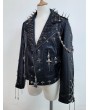 Black Gothic Punk Skull Spike Studded Jacket for Women