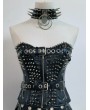 Black Gothic Punk Studded Grommet Tube Top for Women