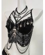 Black Gothic Punk Sexy Lace Camisole Top for Women