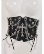 Black Gothic Cross Skull Punk Corset Belt with Chain
