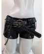 Black Gothic Skeleton Hand Studded Punk Shorts