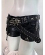 Black Gothic Skeleton Hand Studded Punk Shorts