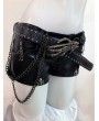 Black Gothic Skeleton Hand Studded Punk Shorts