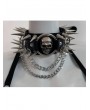 Black and Silver Skull Spikes Choker with Chain