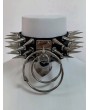 Black and Silver Punk Studded Heart Lock Choker