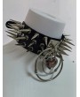 Black and Silver Punk Studded Heart Lock Choker