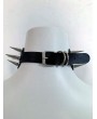 Black and Silver Punk Studded Heart Lock Choker