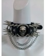 Black Gothic Punk Skull Spiked Rivet Leather Choker