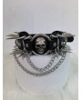 Black Gothic Punk Skull Spiked Rivet Leather Choker
