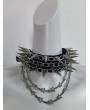 Black Gothic Silver Star Chain Punk Spiked Choker