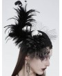 Eva Lady Black Gothic Skull Feather Tassel Headdress