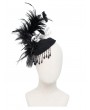 Eva Lady Black Gothic Skull Feather Tassel Headdress