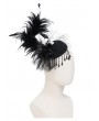 Eva Lady Black Gothic Skull Feather Tassel Headdress