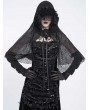 Eva Lady Black Gothic Rose Patterned Mesh Mantilla Veil
