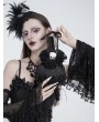 Eva Lady Black Gothic Skull Rose Drawstring Pouch Bag