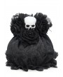 Eva Lady Black Gothic Skull Rose Drawstring Pouch Bag