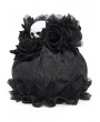Eva Lady Black Gothic Skull Rose Drawstring Pouch Bag