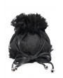 Eva Lady Black Gothic Skull Rose Drawstring Pouch Bag