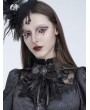 Eva Lady Black Retro Gothic Lace Satin Bow Tie