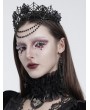 Eva Lady Black Rose Gothic Cross Ruffled Collar