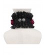 Eva Lady Black and Red Rose Gothic Cross Ruffled Collar