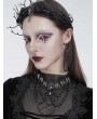 Eva Lady Black Gothic Spider Crystal Beaded Lace Necklace