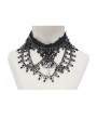 Eva Lady Black and Silver Retro Gothic Cross Beaded Necklace