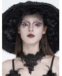 Eva Lady Black Gothic Red Cystral Embroidered Lace Necklace