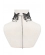 Eva Lady Black Gothic Red Cystral Embroidered Lace Necklace