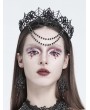 Eva Lady Black Gothic Spider Web Chain Crown Headdress