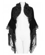 Eva Lady Black Retro Gothic Beaded Fringe Bolero Cape for Women