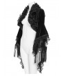 Eva Lady Black Retro Gothic Beaded Fringe Bolero Cape for Women