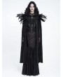 Eva Lady Black Retro Gothic Feather Hooded Cloak for Women