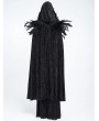 Eva Lady Black Retro Gothic Feather Hooded Cloak for Women