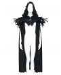 Eva Lady Black Retro Gothic Feather Hooded Cloak for Women