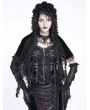 Eva Lady Black Gothic Floral Lace Tassel Hooded Cloak for Women