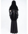 Eva Lady Black Gothic Floral Lace Tassel Hooded Cloak for Women