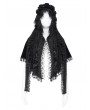 Eva Lady Black Gothic Floral Lace Tassel Hooded Cloak for Women
