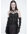Eva Lady Black Gothic Ruffle Lace Trim Corset Top for Women