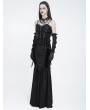 Eva Lady Black Gothic Ruffle Lace Trim Corset Top for Women