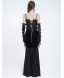 Eva Lady Black Gothic Ruffle Lace Trim Corset Top for Women